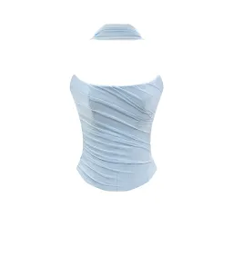 House Of CB Set Hallie Strapless Corset With Neck Scarf & Cassidy Fluted Hem Maxi Skirt Bluebell  Size L/AU 12 for rent on The Volte - image 5