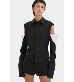 Sir the Label Sorrentino Shirt and Mini Short Set Red Pinstripe Size 1/AU 8  for rent on The Volte - image 7