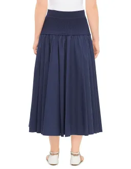 Simkhai Stella Maxi Skirt With Knit Yoke Blue Size 8 for rent on The Volte - image 3