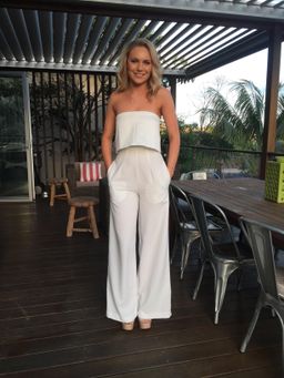 Solace London Strapless Jumpsuit Size 6 for rent on The Volte - image 1