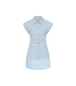 Rebecca Vallance Jonie Mini Dress Pale Blue Size 8 for rent on The Volte - image 4