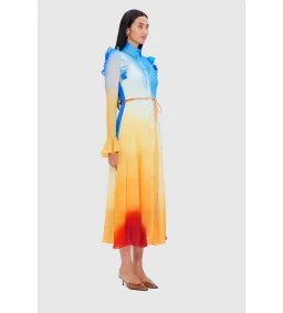 Leo Lin Multicolour Katrina Butterfly Sleeve Midi Dress – Enigma Size AU 10 for rent on The Volte - image 2