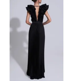 L'ldee Tuileries Split Gown in Noir Size 12 for rent on The Volte - image 4