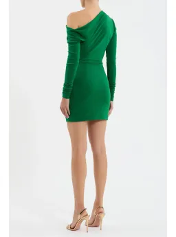 Rebecca Vallance Erin Long Sleeve Mini Dress in Emerald Size 8 for rent on The Volte - image 3