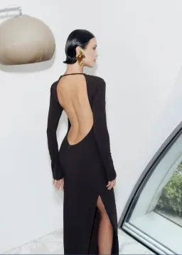 Effie Kats Indie Gown in Coffee Brown Size 8 for rent on The Volte - image 4