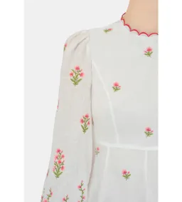 Zimmerman Poppy Floral Midi Dress in Pink Embroidery Size 1 / AU 10 for rent on The Volte - image 4