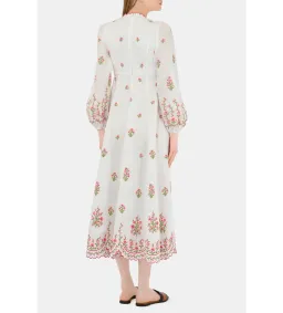 Zimmerman Poppy Floral Midi Dress in Pink Embroidery Size 1 / AU 10 for rent on The Volte - image 3