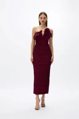 Rachel Gilbert Jensen Dress Merlot Size 10  for rent on The Volte - image 1
