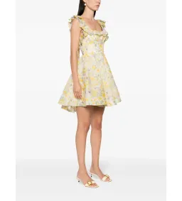 Zimmermann Harmony Frilled Mini Dress in Citrus Garden Print Size o / AU 8 for rent on The Volte - image 2