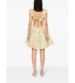 Zimmermann Harmony Frilled Mini Dress in Citrus Garden Print Size o / AU 8 for rent on The Volte - image 3