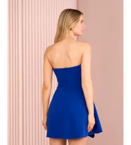 Pligrim Carrie Strapless Mini Dress in Cobalt Size 10 for rent on The Volte - image 4