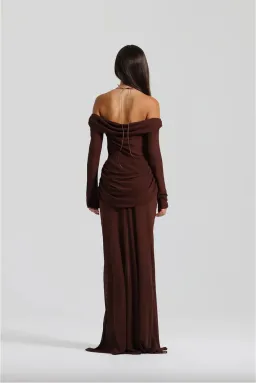 Natalie Rolt Emily Gown in  Espresso Size AU  8 for rent on The Volte - image 2