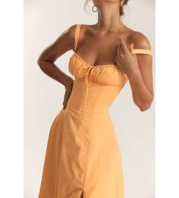 House of CB Carmen Bustier Midi Sundress Tangerine Size XS/AU 6 for rent on The Volte - image 4