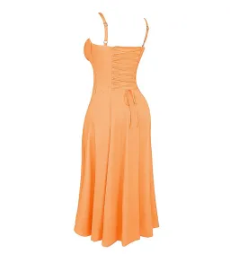 House of CB Carmen Bustier Midi Sundress Tangerine Size XS/AU 6 for rent on The Volte - image 7