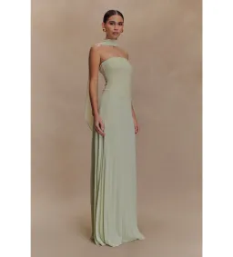 Meshki Chiffon Scarf Maxi Dress Sage Size 10 for rent on The Volte - image 1