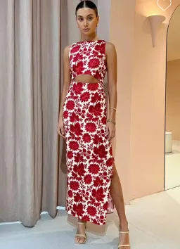 Sir the Label Cinta Cut Out Midi Dress in Valentina Floral Print Size 8 for rent on The Volte - image 5