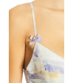 Zimmermann Crush Twist Front Midi Dress Lilac Floral Size AU 10 for rent on The Volte - image 3