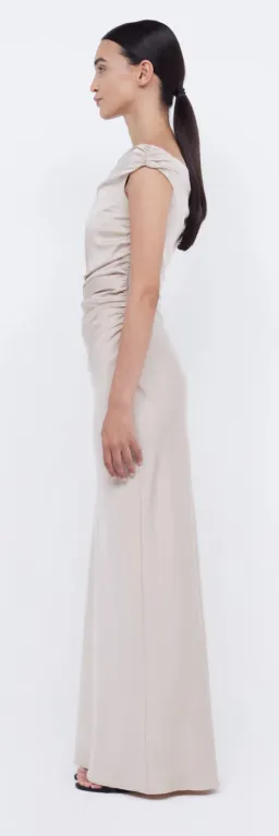 Bec & Bridge Eternity Off Shoulder Maxi dress in Sand Size AU 12 for rent on The Volte - image 3