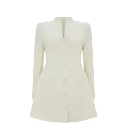 Odd Muse The Ultimate Muse Long Sleeve Button Down Mini Dress in Ecru Size AU 6 for rent on The Volte - image 4