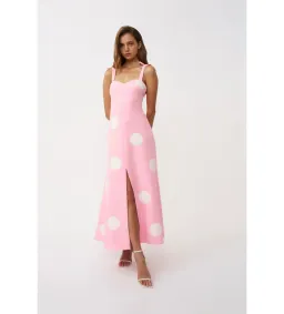 By Johnny Dolcetto Spot Ankle Dress in Pink Ivory Size 10 for rent on The Volte - image 1