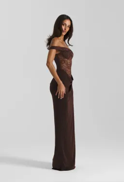 Natalie Rolt Sloane Maxi Dress in Brown Size 1 / AU 6-8 for rent on The Volte - image 2