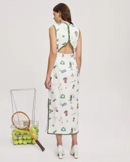 Play Embroidered Midi Dress Size AU 10 for rent on The Volte - image 3