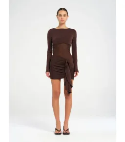 Benni Juni Mini Dress in Chocolate Size AU 8 for rent on The Volte - image 1