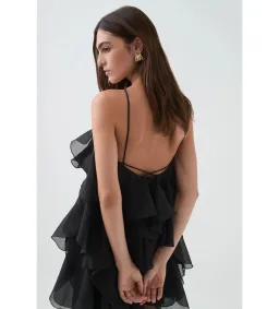 Aje Pandorea Layered Mini Dress in Black Size L / AU 12 for rent on The Volte - image 3