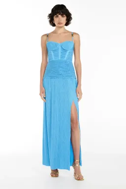 Manning Cartell Double Time Pleat Maxi Dress Cerulean Blue Size 8 for rent on The Volte - image 1