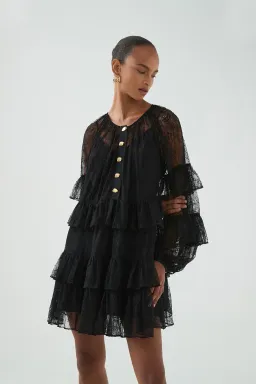 Aje Primrose Mini Dress Black Size 12/L for rent on The Volte - image 2