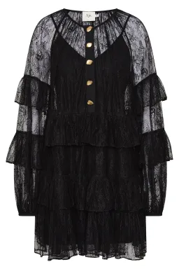 Aje Primrose Mini Dress Black Size 12/L for rent on The Volte - image 4