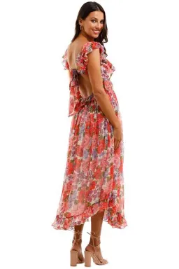 Zimmerman Poppy Frill Edge Midi Dress Size 1 for rent on The Volte - image 2