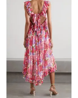 Zimmerman Poppy Frill Edge Midi Dress Size 1 for rent on The Volte - image 3