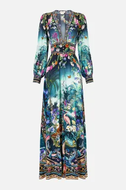Camilla Basked In Baroque Button Maxi Dress With Shaped Waistband Multi Size 14/L for rent on The Volte - image 6