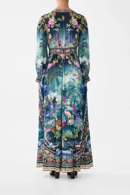 Camilla Basked In Baroque Button Maxi Dress With Shaped Waistband Multi Size 14/L for rent on The Volte - image 2