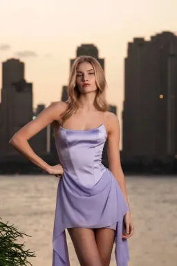 Lunes Paris Mira Bustier Drape MIni Dress White Size 10 for rent on The Volte - image 5