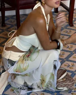 Katali Orchid Romance Belle Skirt & Butter Kaia Top in Yellow  Size AU 10 for rent on The Volte - image 3