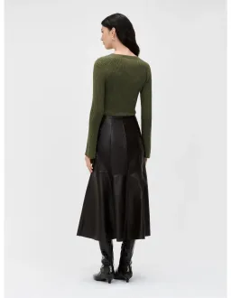 Veronika Maine Olive Merino Cotton Flared Sleeve Knit Size 8/S for rent on The Volte - image 3