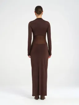 Benni Dora Maxi Dress Chocolate Size AU 8 for rent on The Volte - image 3