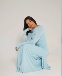 Alaia Muse Yasmin Gown Blue Size 8 for rent on The Volte - image 2