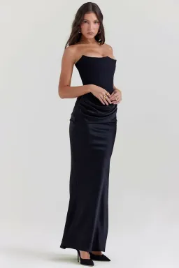 House of CB Persephone Corset Maxi Dress Black Size 10 for rent on The Volte - image 1