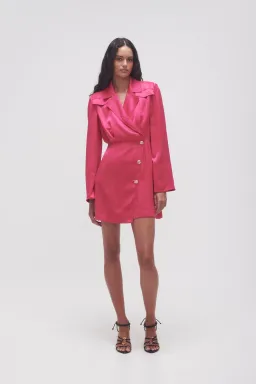 Aje Echo Mini Shirt Dress Pink Size AU 14 for rent on The Volte - image 1