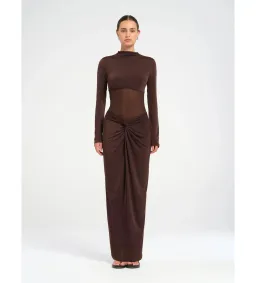 Benni Dora Maxi Dress in Chocolate Size S / AU 8 for rent on The Volte - image 1