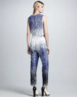 Diane Von Furstenberg Kawena Jumpsuit Multi Print Size 4 for rent on The Volte - image 2