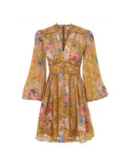 Zimmermann August Plunge Mini Dress Multi Print Size 1 / AU 10 for rent on The Volte - image 3