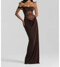 Natalie Rolt Sloane Maxi Dress Espresso Size 1/AU 8 for rent on The Volte - image 1