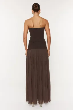 She is Olla Nicolette Maxi Dress Espresso Size 8  for rent on The Volte - image 6