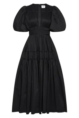 Aje Fallingwater Ruched Midi Dress Black Size 8 for rent on The Volte - image 4