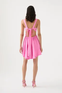Aje Clara Tie Back Mini Dress Protea Pink Size 10  for rent on The Volte - image 4