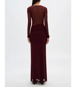 Misha The Abelia Mesh Maxi Dress in Berry Size 10 for rent on The Volte - image 4
